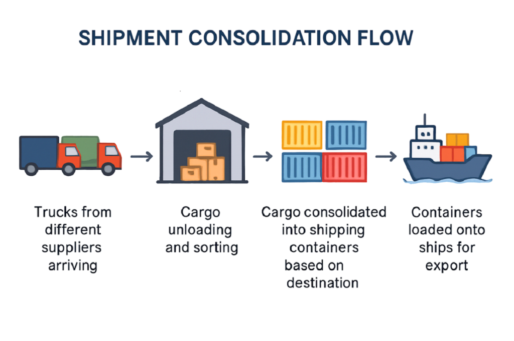 Shipment Consolidation Flow – Bombay Metrics